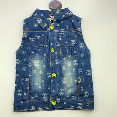 Boys DaYi Kids, fleece lined lightweight denim vest / jacket, NEW, size 2-3,  