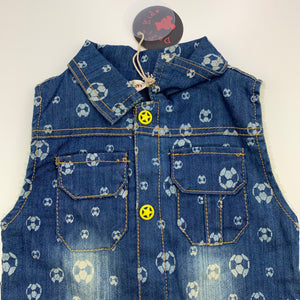Boys DaYi Kids, fleece lined lightweight denim vest / jacket, NEW, size 2-3,  