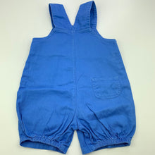Load image into Gallery viewer, Boys Baby Baby, blue cotton overalls / shortalls, crab, GUC, size 0,  