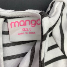 Load image into Gallery viewer, Girls Mango, white &amp; grey stripe party dress, GUC, size 0, L: 38cm
