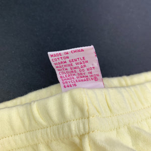 Girls H&T, yellow cotton pants, elasticated, FUC, size 0,  