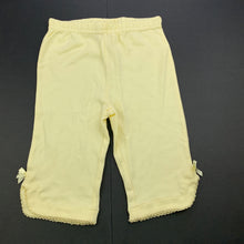 Load image into Gallery viewer, Girls H&amp;T, yellow cotton pants / bottoms, elasticated, EUC, size 00,  