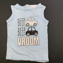 Load image into Gallery viewer, Boys Baby Baby, blue cotton singlet / tank top, GUC, size 000,  