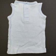 Load image into Gallery viewer, Boys Baby Baby, blue cotton singlet / tank top, GUC, size 000,  