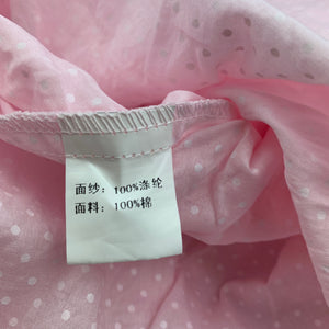 Girls Wonderful, pink & white spot lightweight party dress, GUC, size 2, L: 49cm