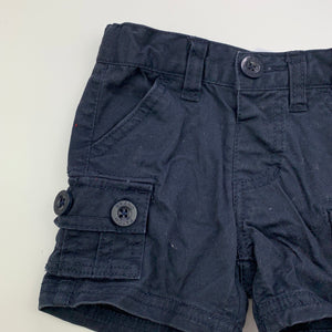 Boys Pumpkin Patch, navy stretch cotton cargo shorts, adjustable, GUC, size 000,  