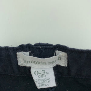 Boys Pumpkin Patch, navy stretch cotton cargo shorts, adjustable, GUC, size 000,  