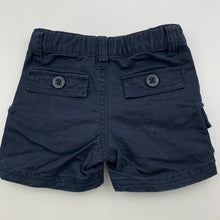 Load image into Gallery viewer, Boys Pumpkin Patch, navy stretch cotton cargo shorts, adjustable, GUC, size 000,  