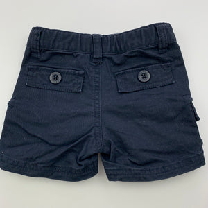 Boys Pumpkin Patch, navy stretch cotton cargo shorts, adjustable, GUC, size 000,  