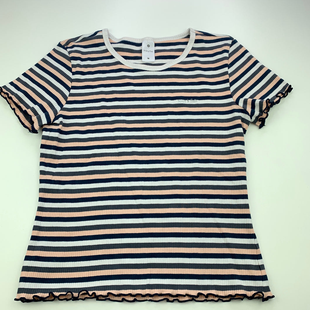 Girls Target, ribbed stretchy t-shirt / top, GUC, size 16,  