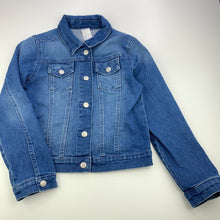 Load image into Gallery viewer, Girls Anko, blue stretch denim jacket, poppers, GUC, size 7,  