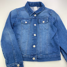 Load image into Gallery viewer, Girls Anko, blue stretch denim jacket, poppers, GUC, size 7,  