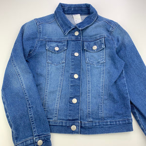 Girls Anko, blue stretch denim jacket, poppers, GUC, size 7,  