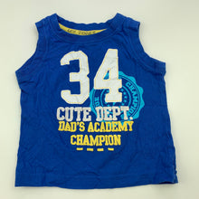 Load image into Gallery viewer, Boys Tiny Little Wonders, blue cotton singlet / tank top, GUC, size 00,  