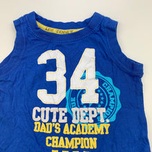 Load image into Gallery viewer, Boys Tiny Little Wonders, blue cotton singlet / tank top, GUC, size 00,  