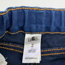 Load image into Gallery viewer, Girls H&amp;T, lightweight stretch denim jeans, adjustable, Inside leg: 33cm, GUC, size 2,  