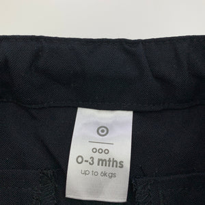Boys Target, black lightweight formal shorts, adjustable, EUC, size 000,  
