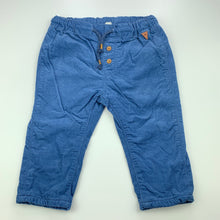 Load image into Gallery viewer, Boys H&amp;M, lined corduroy cotton pants, adjustable, EUC, size 0,  