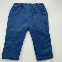 Load image into Gallery viewer, Boys H&amp;M, lined corduroy cotton pants, adjustable, EUC, size 0,  