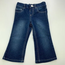 Load image into Gallery viewer, Girls H&amp;T, blue stretch denim jeans, adjustable, Inside leg: 27.5cm, GUC, size 1,  