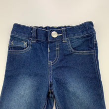 Load image into Gallery viewer, Girls H&amp;T, blue stretch denim jeans, adjustable, Inside leg: 27.5cm, GUC, size 1,  