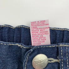 Load image into Gallery viewer, Girls H&amp;T, blue stretch denim jeans, adjustable, Inside leg: 27.5cm, GUC, size 1,  