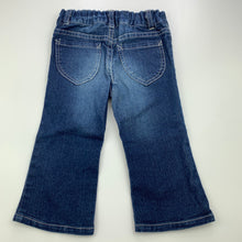 Load image into Gallery viewer, Girls H&amp;T, blue stretch denim jeans, adjustable, Inside leg: 27.5cm, GUC, size 1,  