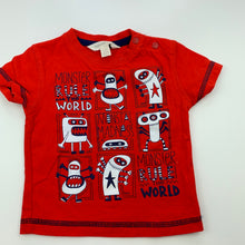 Load image into Gallery viewer, Boys Pumpkin Patch, red cotton t-shirt / top, monsters, EUC, size 000,  