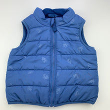 Load image into Gallery viewer, Boys Target, blue puffer vest / jacket, elephants, GUC, size 0,  