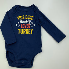 Load image into Gallery viewer, Boys Carters, navy cotton bodysuit / romper, turkey, EUC, size 1-2,  