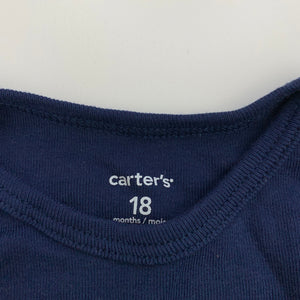 Boys Carters, navy cotton bodysuit / romper, turkey, EUC, size 1-2,  