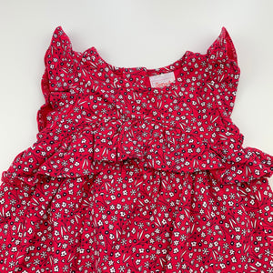 Girls Sprout, floral cotton casual dress, EUC, size 00, L: 37cm