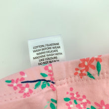 Load image into Gallery viewer, Girls Target, pink floral stretchy leggings / bottoms, EUC, size 00,  
