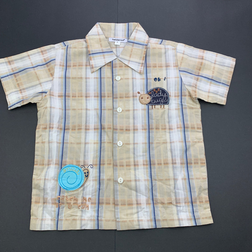 Boys Fred & Bernard, checked lightweight short sleeve shirt, EUC, size 3,  