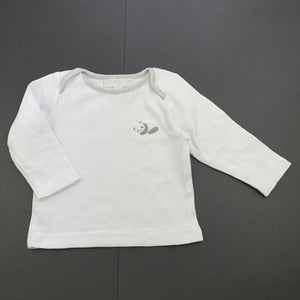 unisex The Little White Co, white cotton long sleeve top, GUC, size 00,  