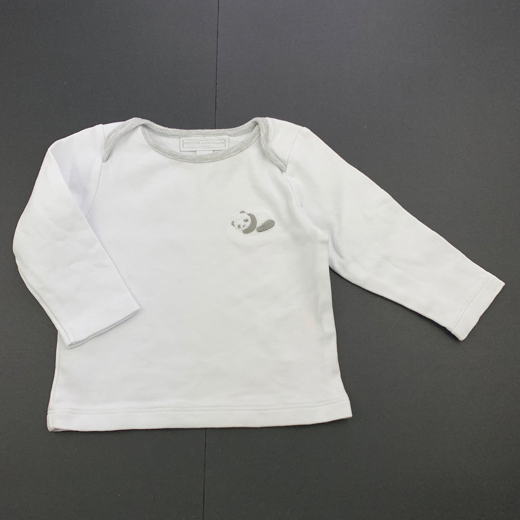 unisex The Little White Co, white cotton long sleeve top, GUC, size 00,  