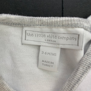 unisex The Little White Co, white cotton long sleeve top, GUC, size 00,  
