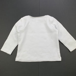 unisex The Little White Co, white cotton long sleeve top, GUC, size 00,  