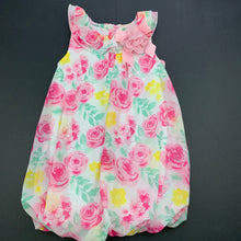 Load image into Gallery viewer, Girls Little Me, lightweight floral bubble dress, EUC, size 2, L: 47cm