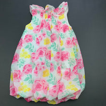 Load image into Gallery viewer, Girls Little Me, lightweight floral bubble dress, EUC, size 2, L: 47cm