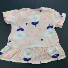 Load image into Gallery viewer, Girls Kids &amp; Co, pink floral cotton t-shirt / top, GUC, size 000,  