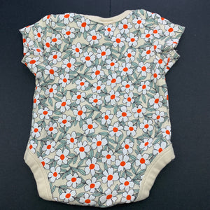 Girls Baby Berry, floral cotton bodysuit / romper, FUC, size 000,  