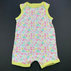 Girls Dymples, floral cotton romper, EUC, size 000,  