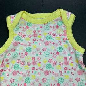 Girls Dymples, floral cotton romper, EUC, size 000,  