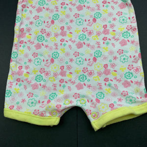 Girls Dymples, floral cotton romper, EUC, size 000,  