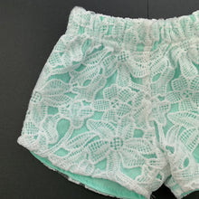 Load image into Gallery viewer, Girls Baby Baby, lined floral lace shorts, elasticated, EUC, size 000,  