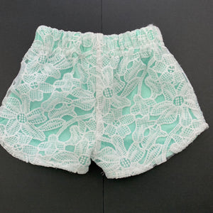 Girls Baby Baby, lined floral lace shorts, elasticated, EUC, size 000,  