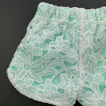 Load image into Gallery viewer, Girls Baby Baby, lined floral lace shorts, elasticated, EUC, size 000,  