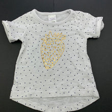 Load image into Gallery viewer, Girls Tiny Little Wonders, white cotton t-shirt / top, strawberry, EUC, size 000,  