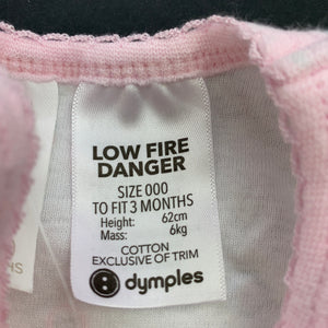 Girls Dymples, cotton singletsuit / romper, EUC, size 000,  